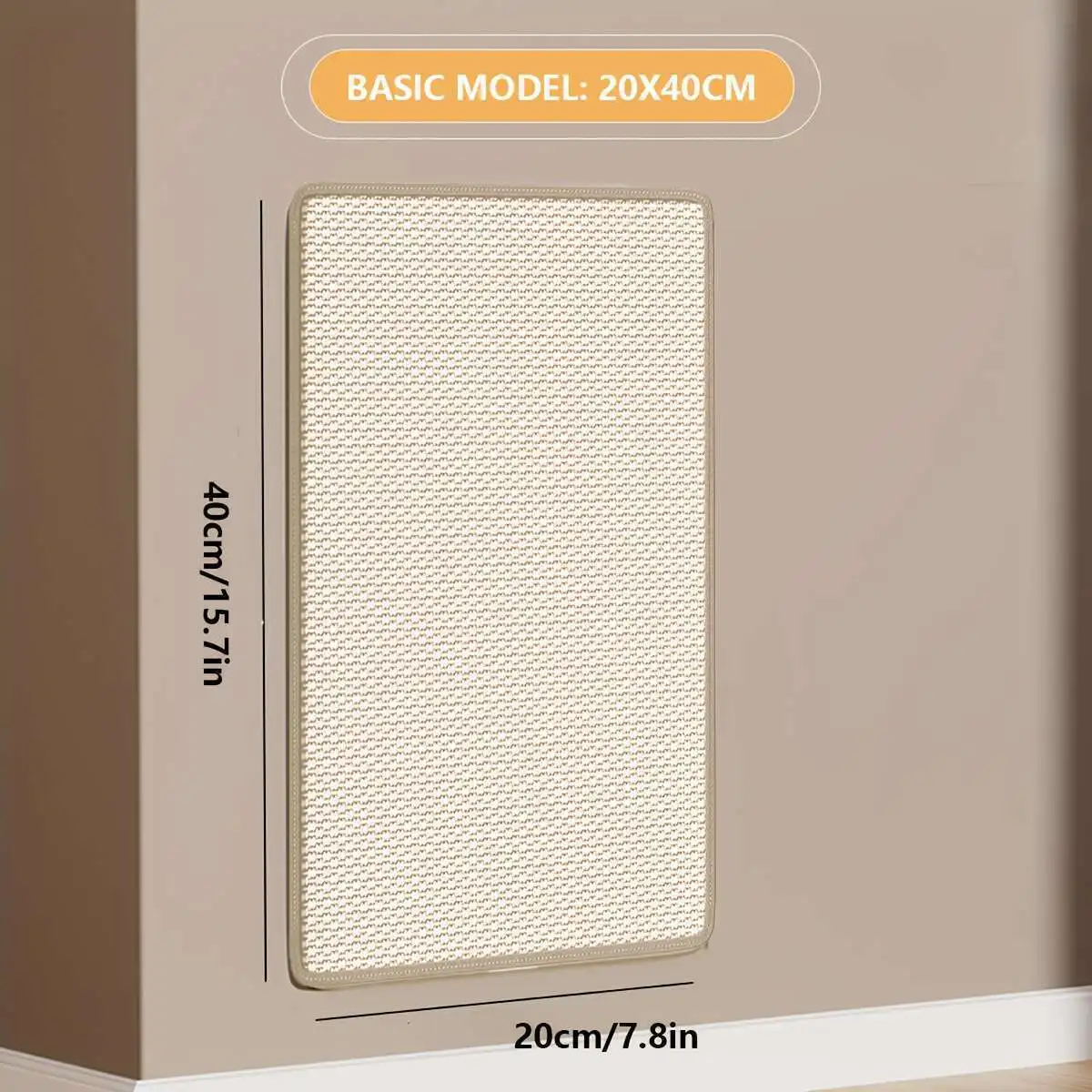 قطعة واحدة من حبل القنب المتين للقطط والأرنب - تصميم أمان للأريكة بدون فوضى، لاصق سحري غير مرئي، تمرين متعدد الطبقات