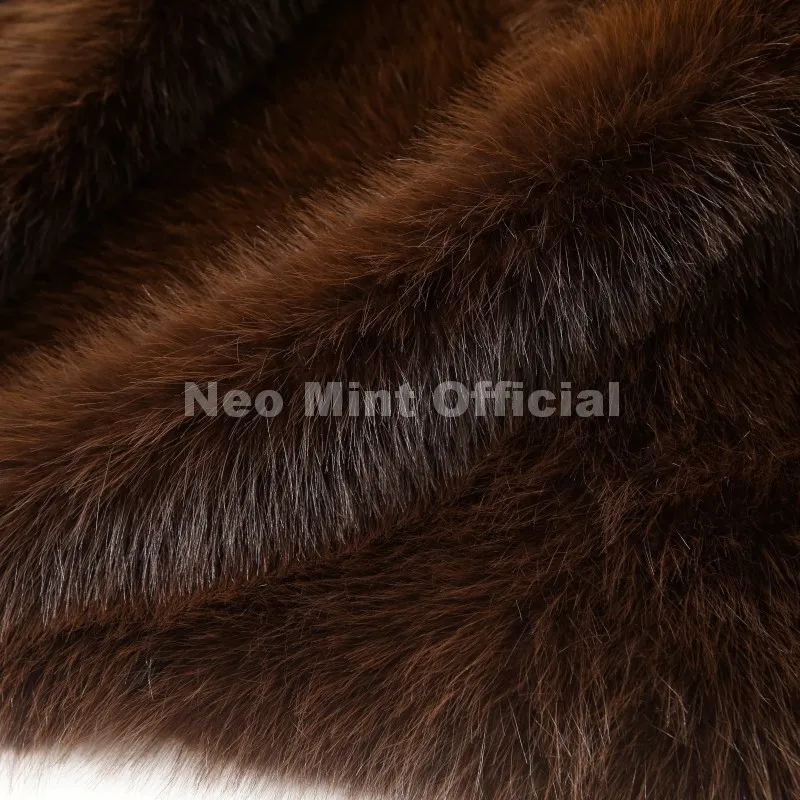Neo Mint Winter 2025 Trendy Brown Obsession Cropped Shawl Collar Faux Fur Coat Women Jacket Chic Girls Brand Fox Fur Outerwear