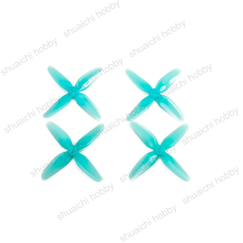 2 Paar T 3.1X3X4 3Inch 2G Vierbladen Propellers Geel/Groen/Lichtblauw Rekwisieten 9.8X4.9Mm Peddelschijf Voor Rc Vliegtuig Quadcopter