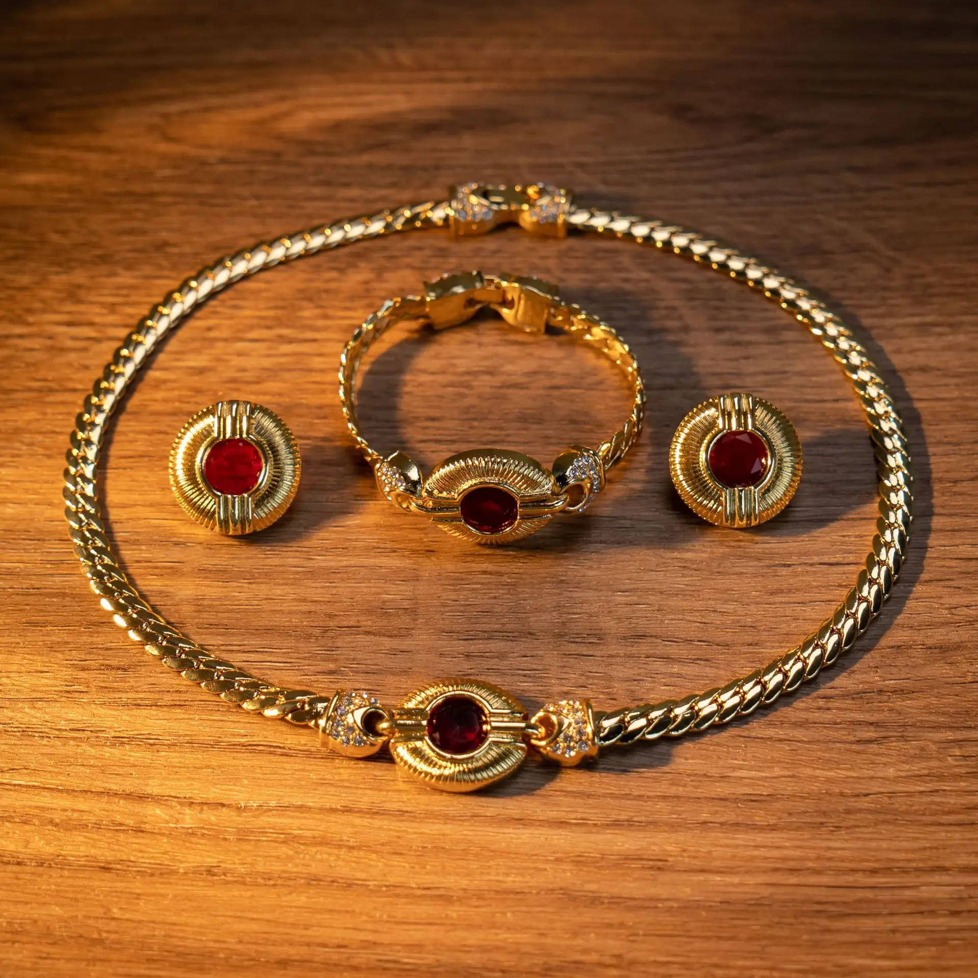 

Sunnice Fashion Jewelry Sets Trendy Bridal 18K Gold Plated Zircon Wedding Party Anniversary Engagement Gift