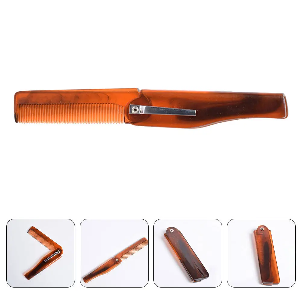 Foldable Hair Comb for Men Portable Pocket Beard Comb Fine Tooth Styling Travel Mustache Groom Pocket Combs for Men