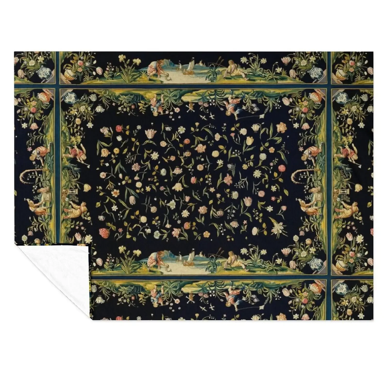 

Dark vintage floral Throw Blanket warm winter Summer Blankets For Sofas Flannel Blankets