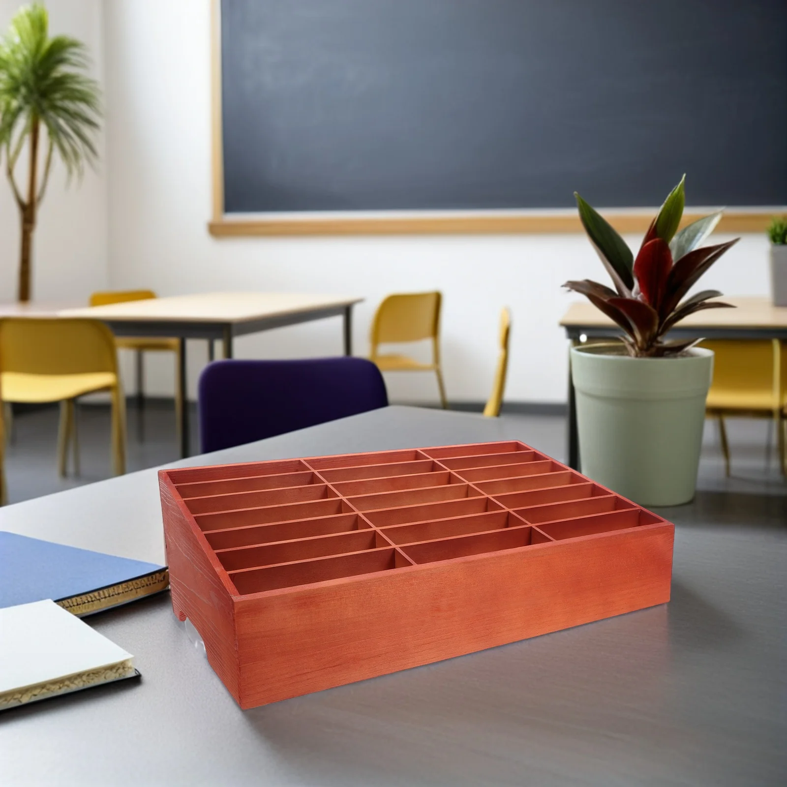 

Wooden Cell Phone Holder 21 Slot Desktop Organizer for Classroom Office Mobile Phone Storage Box Solid Wood Desk Management