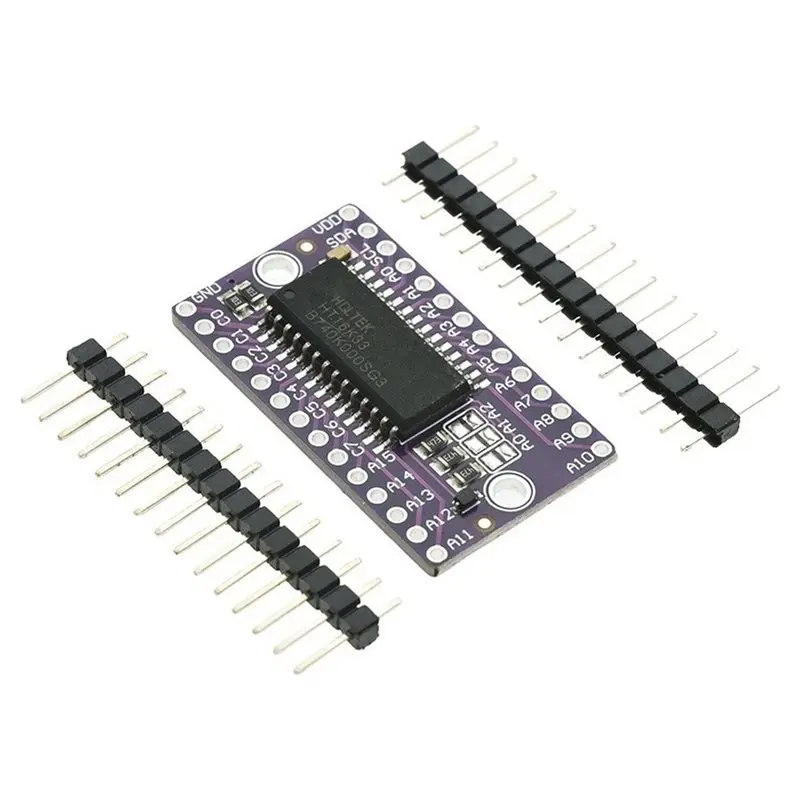 AU61-HT16K33 16X8 LED Dot Matrix Display Driver Module Control Board Digital Tube Driver Development Board