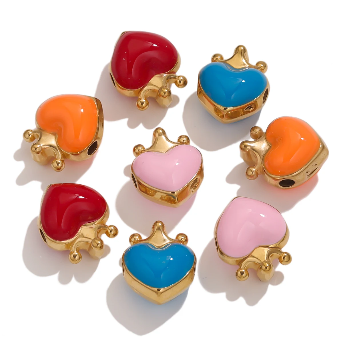 2 Stück Edelstahl frische Farbe Emaille Herz Charms Medaille Anhänger für DIY Schmuckherstellung Liebhaber Halskette Erkenntnisse liefert
