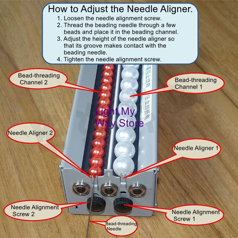 Multi-Channel Electric Beading Tool – 1.5mm Rice Bead Stringing Machine with Automatic Spacer Bead Alignment