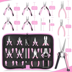 NEWACALOX 10PCS Jewelry Pliers Set Jewelry Making Tools Includes Needle Nose,Diagonal,Long Nose,End Cutting Pliers Making Crafts