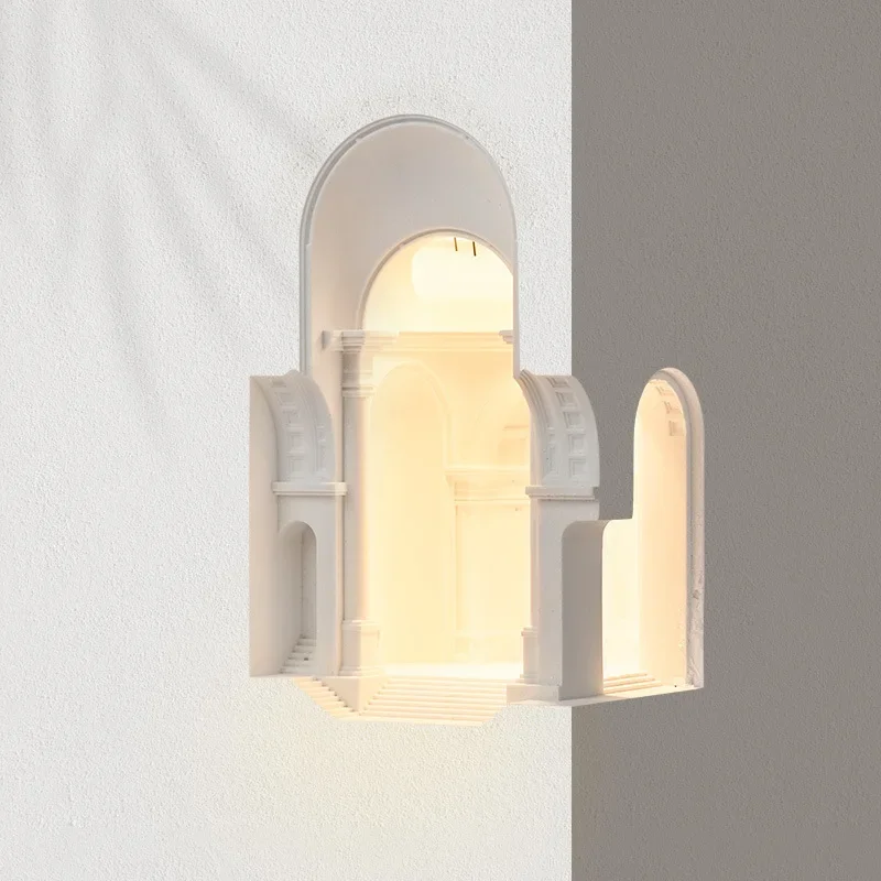 Symmetrical corner plaster lamp, corridor wall lamp, living room entrance door embedded wall embedded night lamp