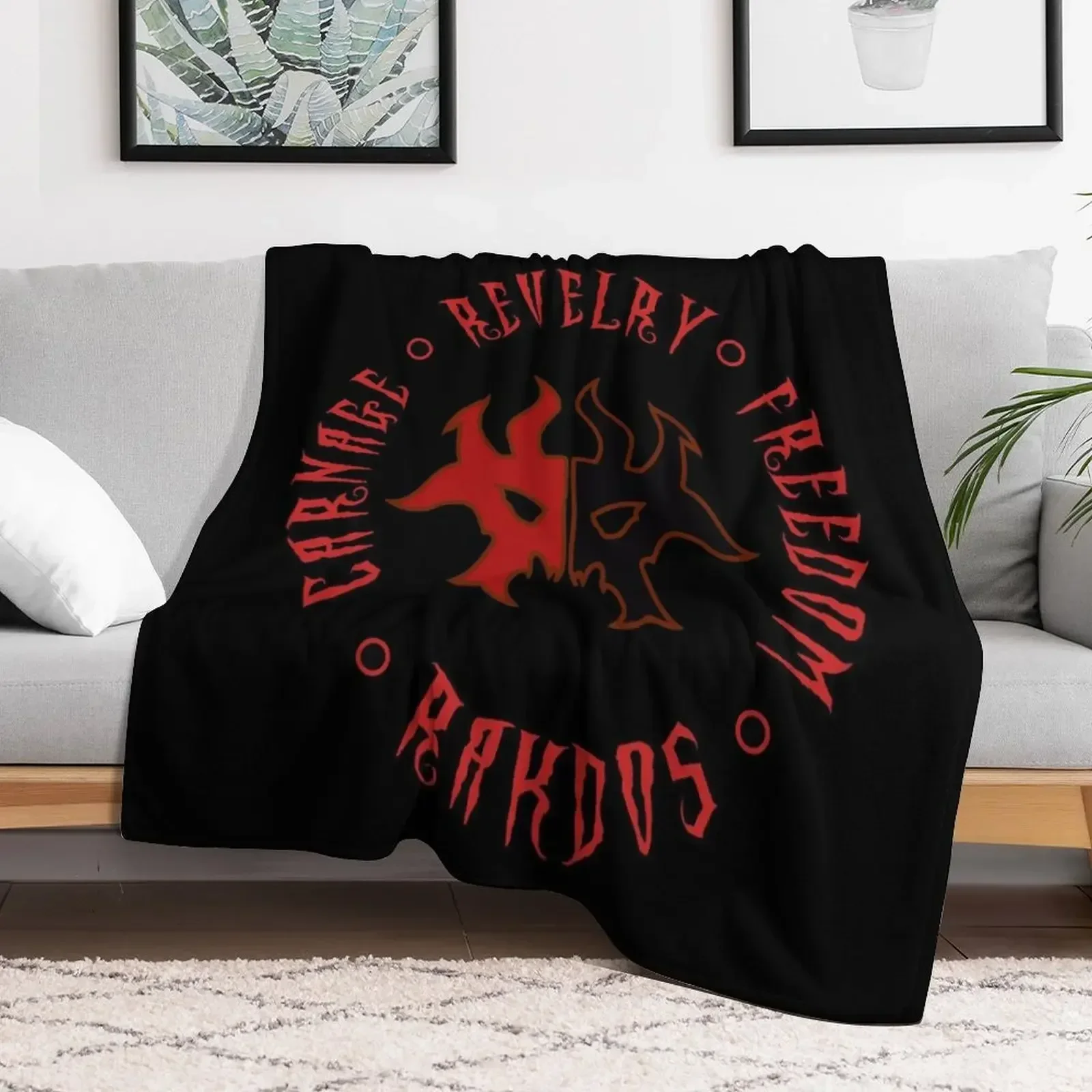 Rakdos Motto Throw Blanket wednesday Soft Blankets