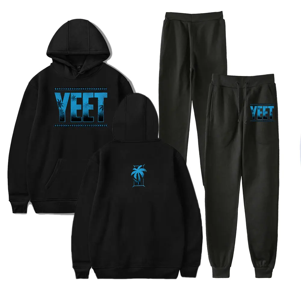 Jey Uso Yeet Merch Hoodie and SWEATPANTS set pop print Unisex Casual Street Clothing-1