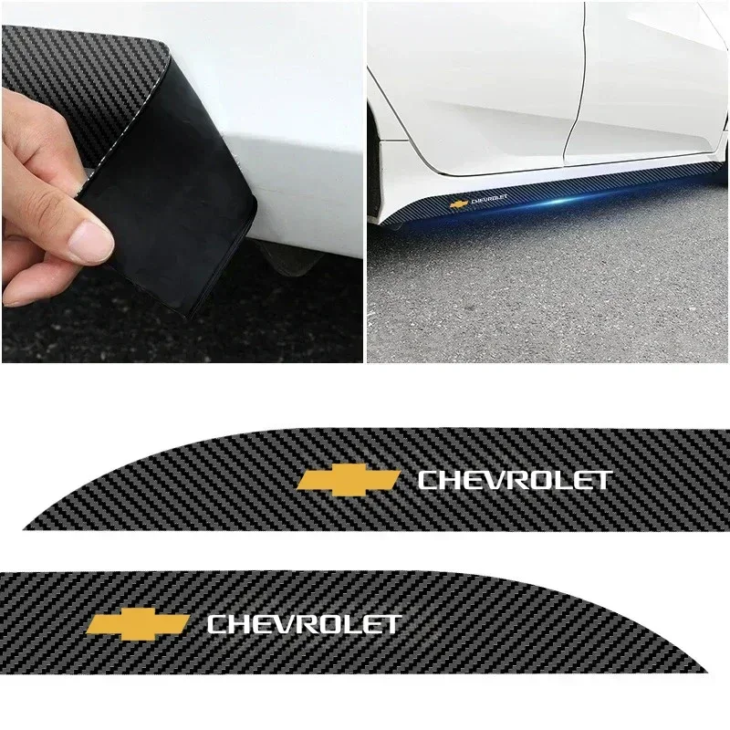 Car Door Side Skirt Sill Stripe Carbon Decals Styling stickers For Chevrolet Cruz Mai Rui Cobalt Impala Onix SS pioneer Explorer