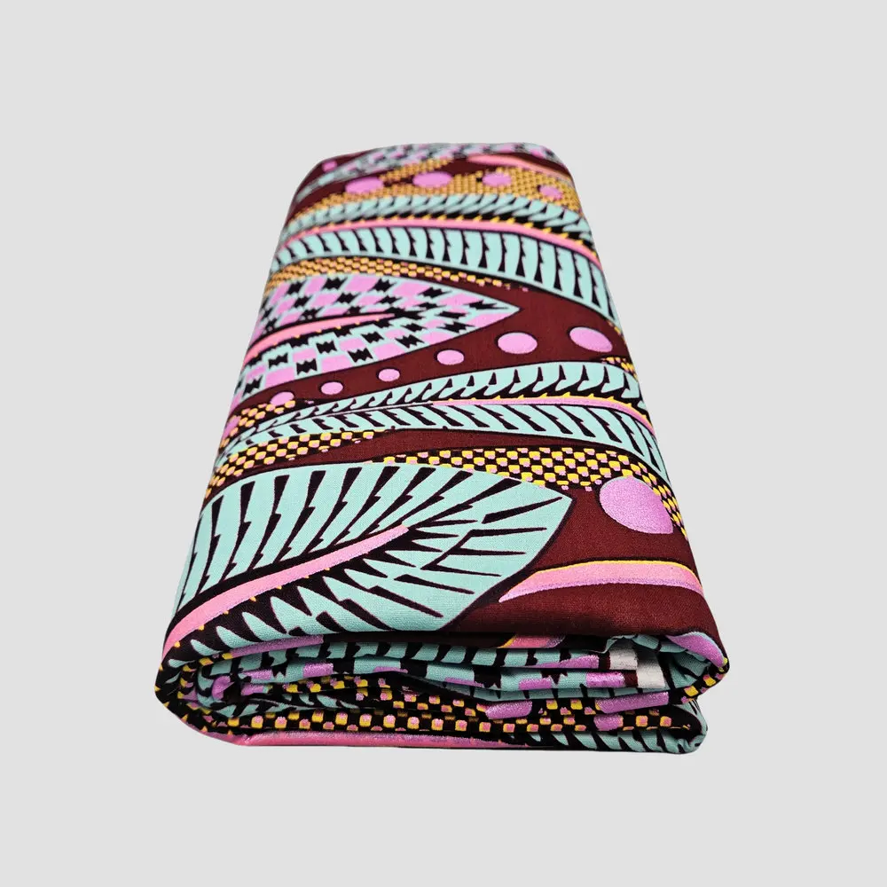 Afrikanischer verzierter Goldwachs, 100% Baumwoll-Wachsblockdruckstoff, zur Herstellung von Kleidung, Taschen und DIY-Dekorationen, 6 Yards. – Detail 9