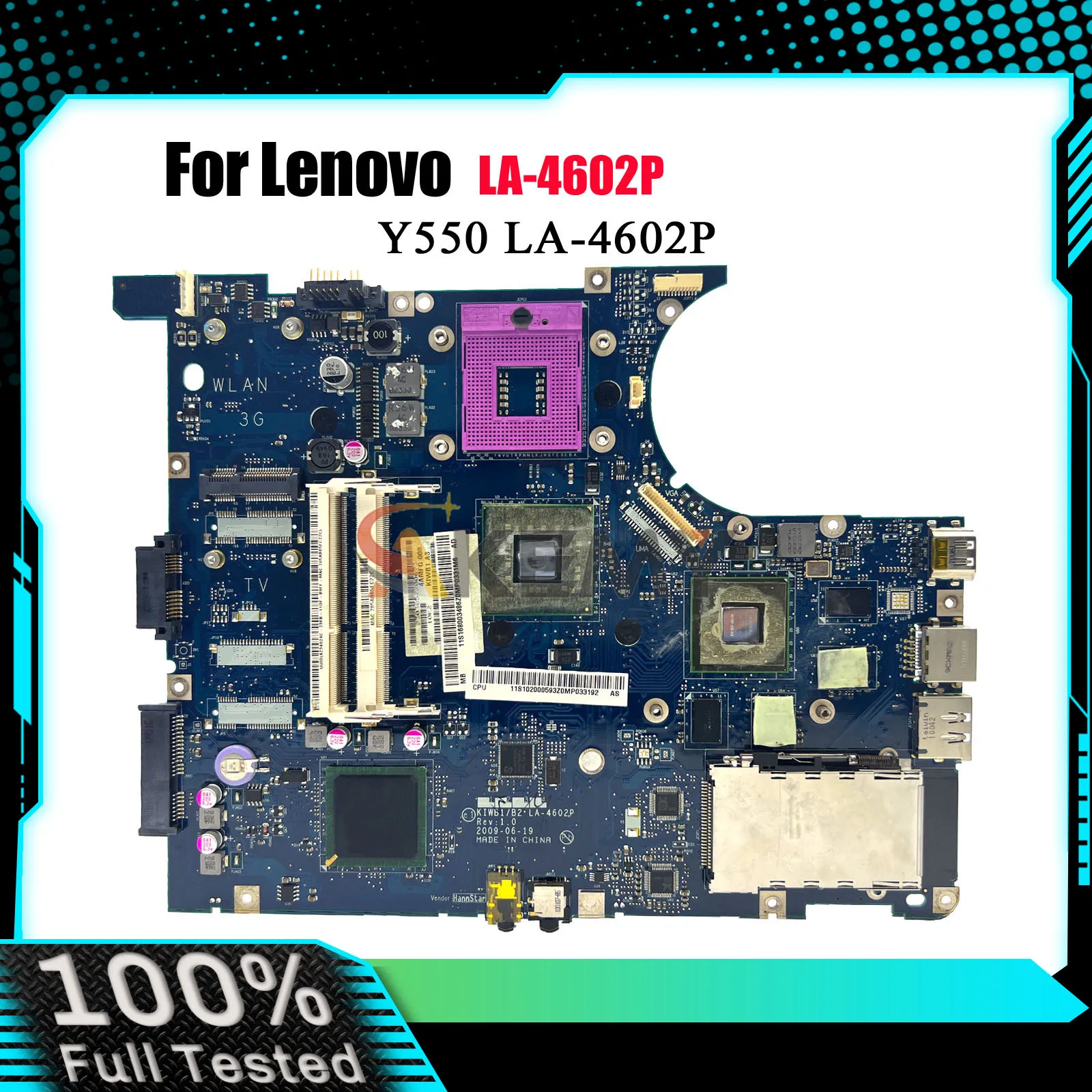 

Материнская плата для ноутбука LA-4602P для Lenovo Y550 с GT240M 1 ГБ PM45 DDR3, 100% полностью протестирована
