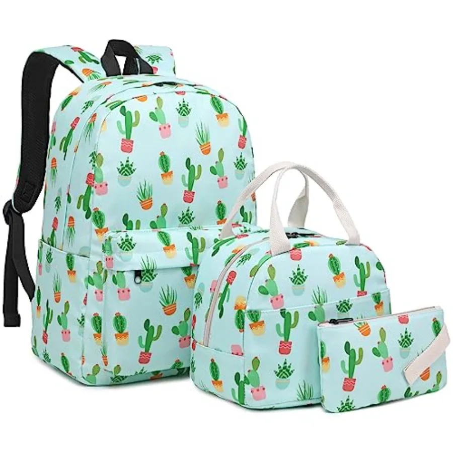 

Girls School Backpack for Teens, Elementary Middle School Backpacks Bookbag Set with Lunch Bag Pencil Case