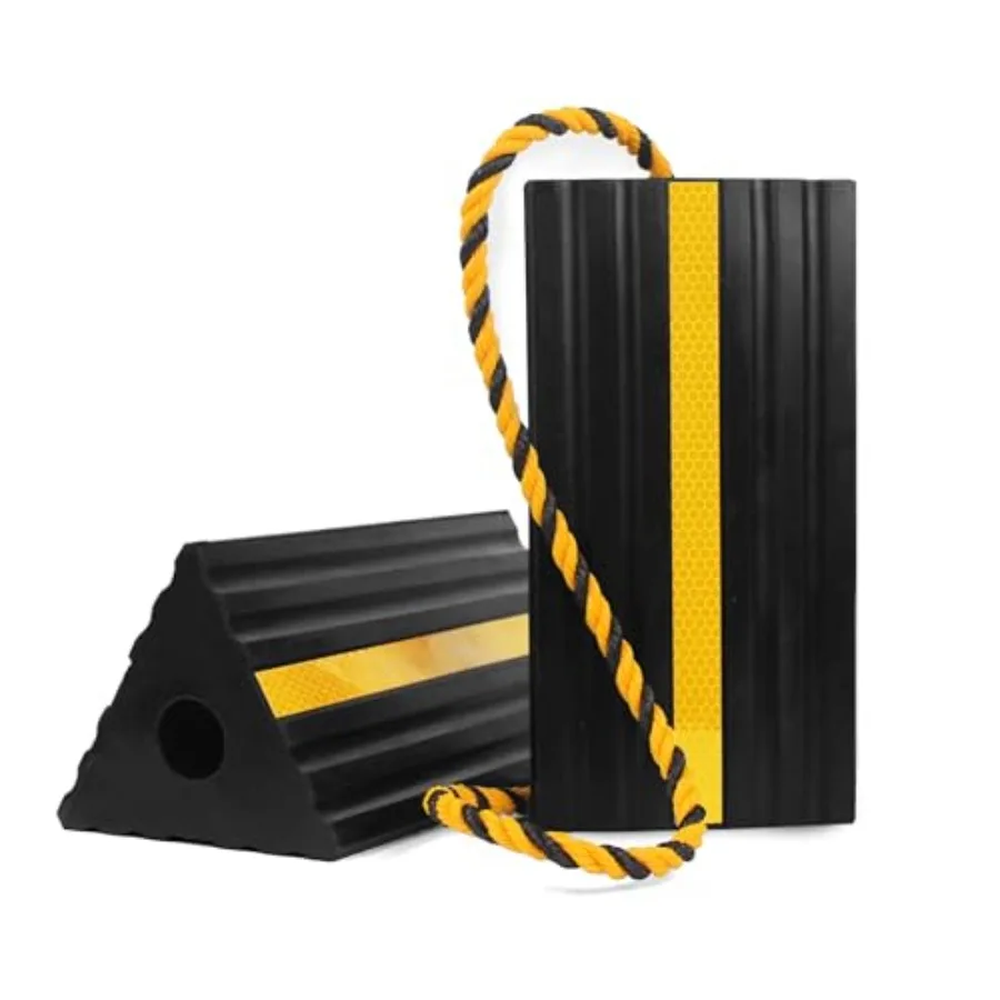 

50019 Heavy Duty 3Sided with Yellow Reflective Strips and Nylon Rope and NonSlip Base 1 Pair