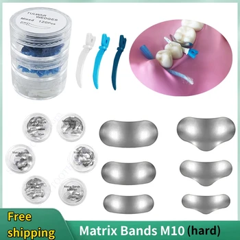 Nieuwe Tandheelkundige Matrix Bands Sectionele Voorgevormde Metalen Matrices M10 Harde Tandheelkundige Wedge Tulwar Wiggen Met Gat Plastic Wedge Tandheelkunde
