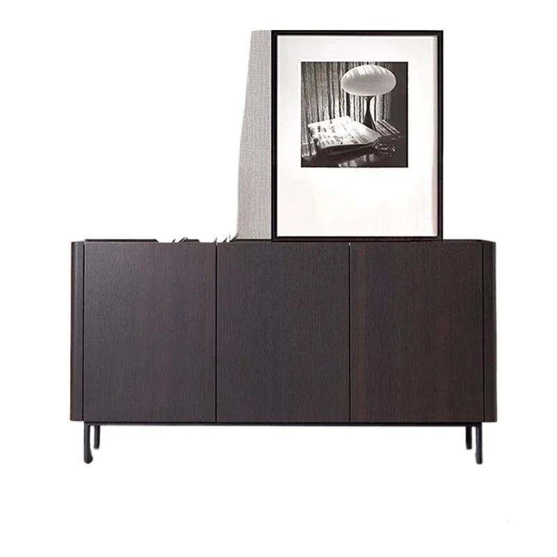 

Italian smoked color side cabinet, locker, rock slab countertop, tea cabinet, entrance porch cabinet, oak dining side