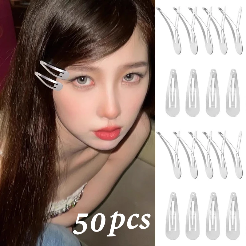 Y2K Punk Sweet Cool Droplet Shaped BB Hairpin Light Luxury Exquisite Metal Millennium Hair Clips Spicy Girl Hair Accessories