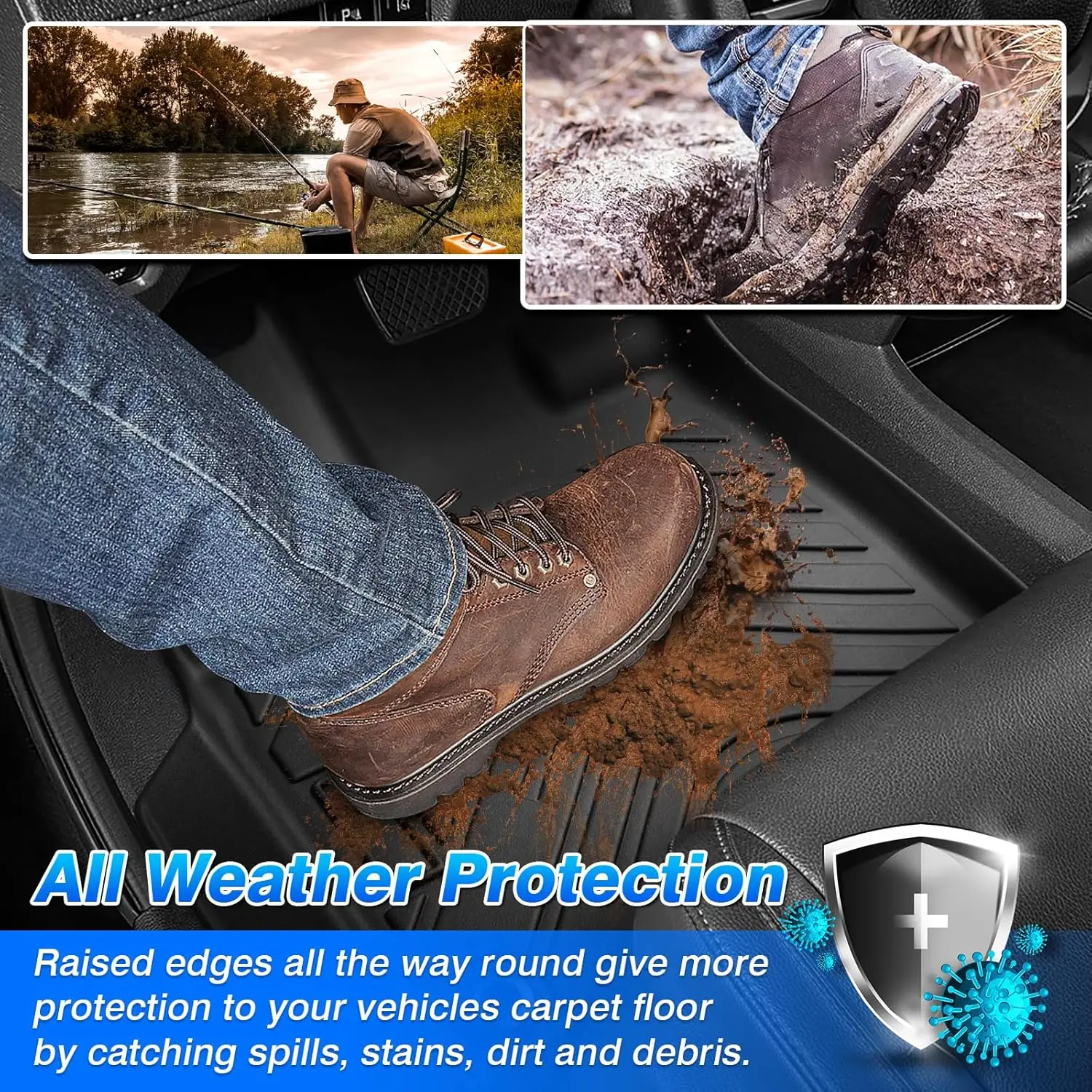 Floor Mats Fit for BMW X5 2019 -2025 All Weather Floor Mat X5 Accessories Heavy Duty Carpet Protection (Only for 5 Passengers) - Image 4