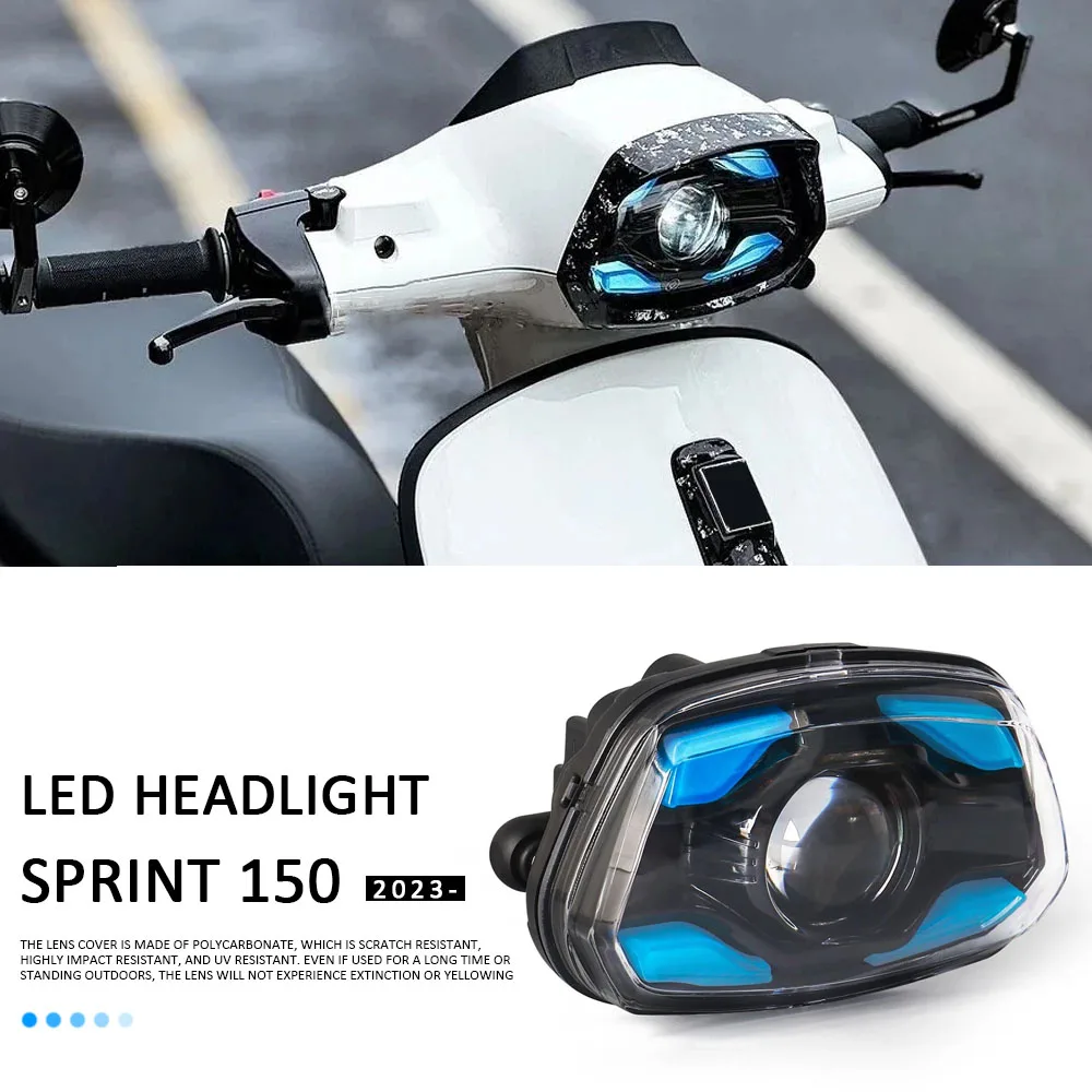 

Motorcycle LED Headlight Durable Front Head Light Accessories Blue For Vespa Sprint 150 Sprint150 SPRINT 2023 2024 2025
