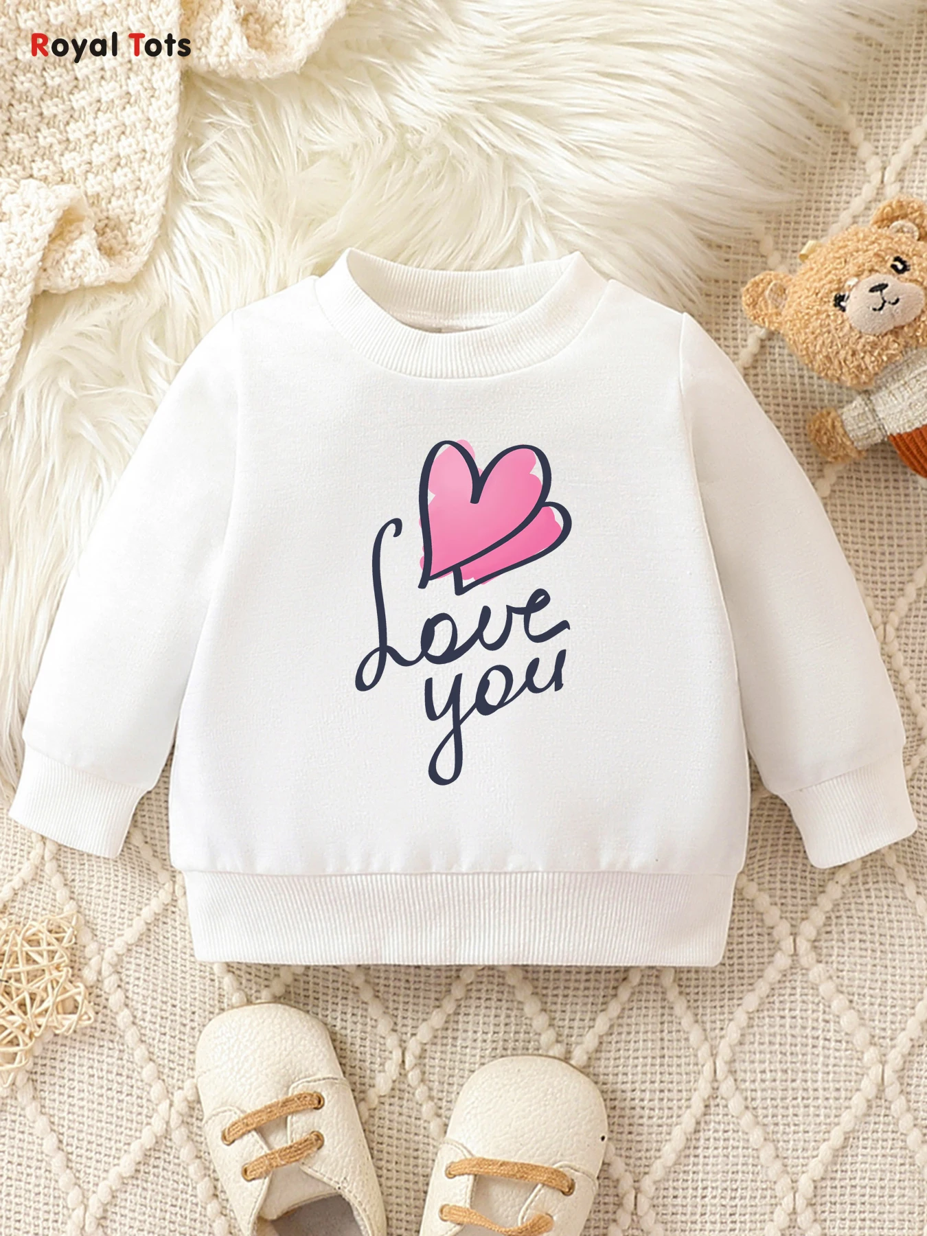 Autumn And Winter Baby Girl Round Neck Long Sleeved Casual Cute Cartoon Hoodie Suitable For Ages 1-2