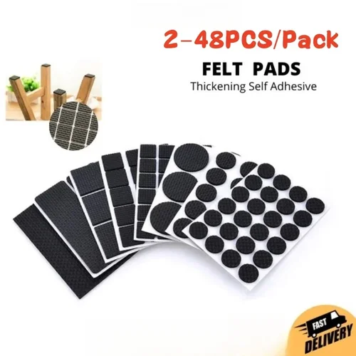Imagen 2 del producto Almohadillas para patas de silla, protectores de suelo para patas de muebles, cubiertas para patas de mesa, almohadillas antideslizantes de fondo redondo, pies de goma, 2-48 Uds.