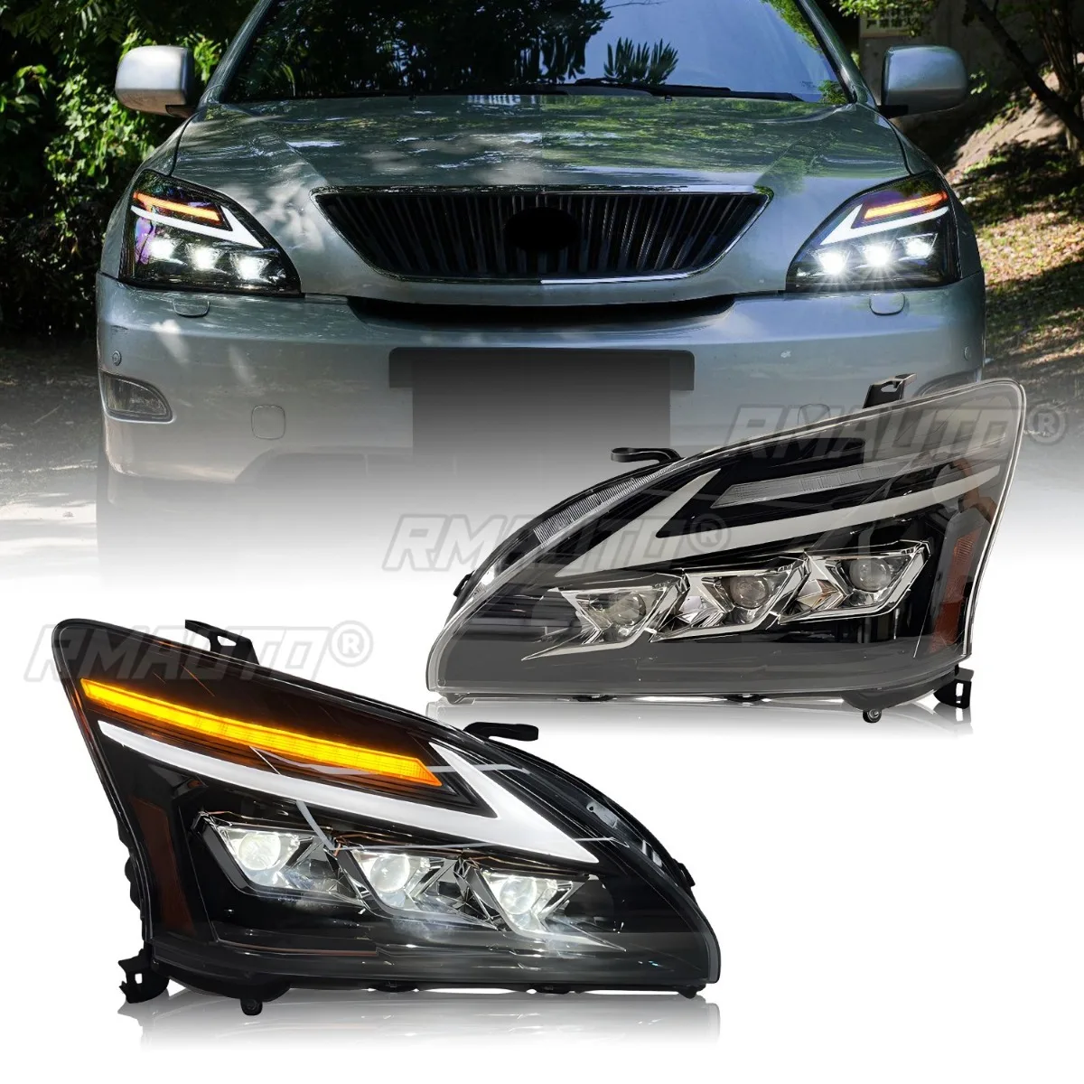 Left Right Lamp LED Daytime Light Front LED Headlamp Assembly Wide Light Corner Lamp For Lexus RX330 350 400 2003-2004