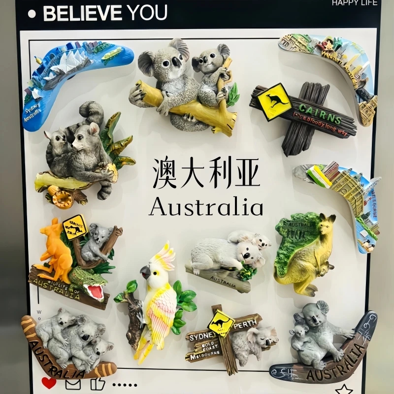 Australian Koala Kangaroo Australia Fridge Tourist Souvenir Refrigerator Stickers Home Decoration