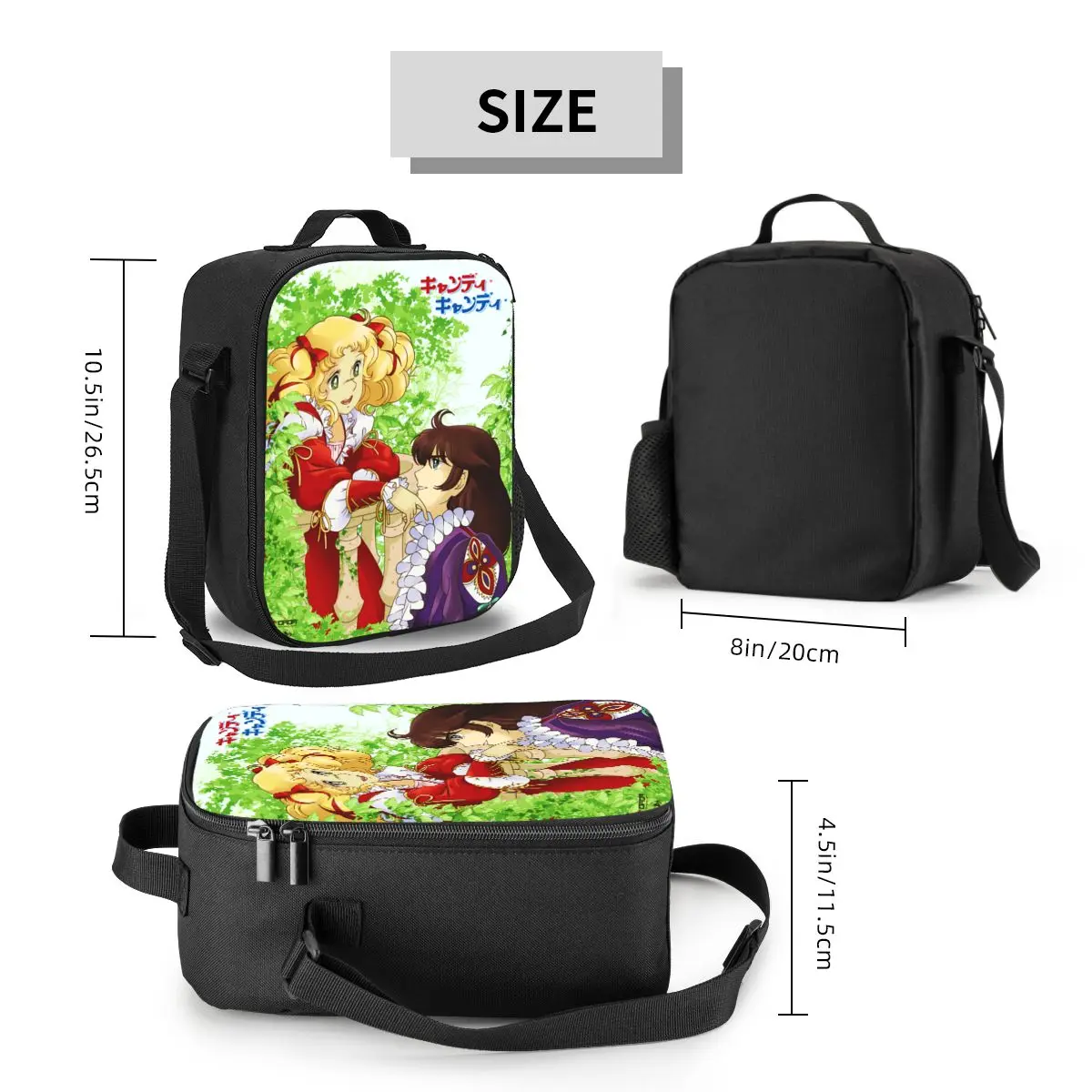 Candy Candy Insulated Lunch Bags for Women Anime Manga Cartoon Girl Resuable Thermal Cooler Food Bento Box School