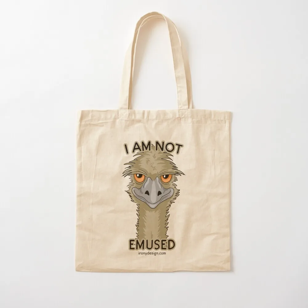 

I Am Not Emused Funny Emu Pun Orange Tote Bag Custom bag bags for women shopping bags foldable Canvas Tote Bag