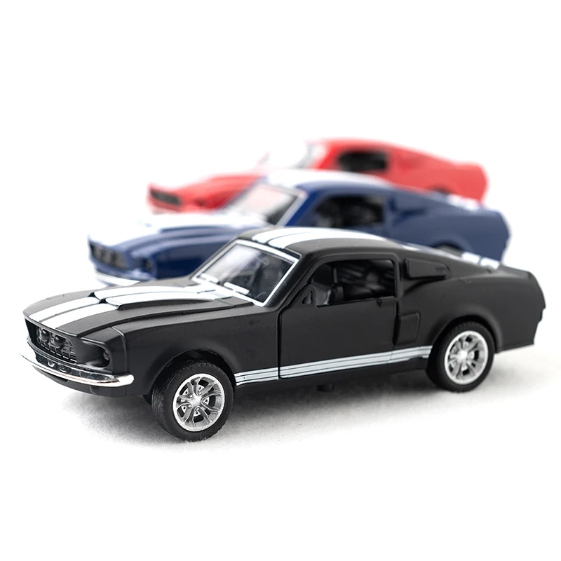 1:36 aleación Diecast Mustang GT clásico Vintage coche modelo tirar hacia atrás coche vehículo en miniatura réplica para colección regalo para chico