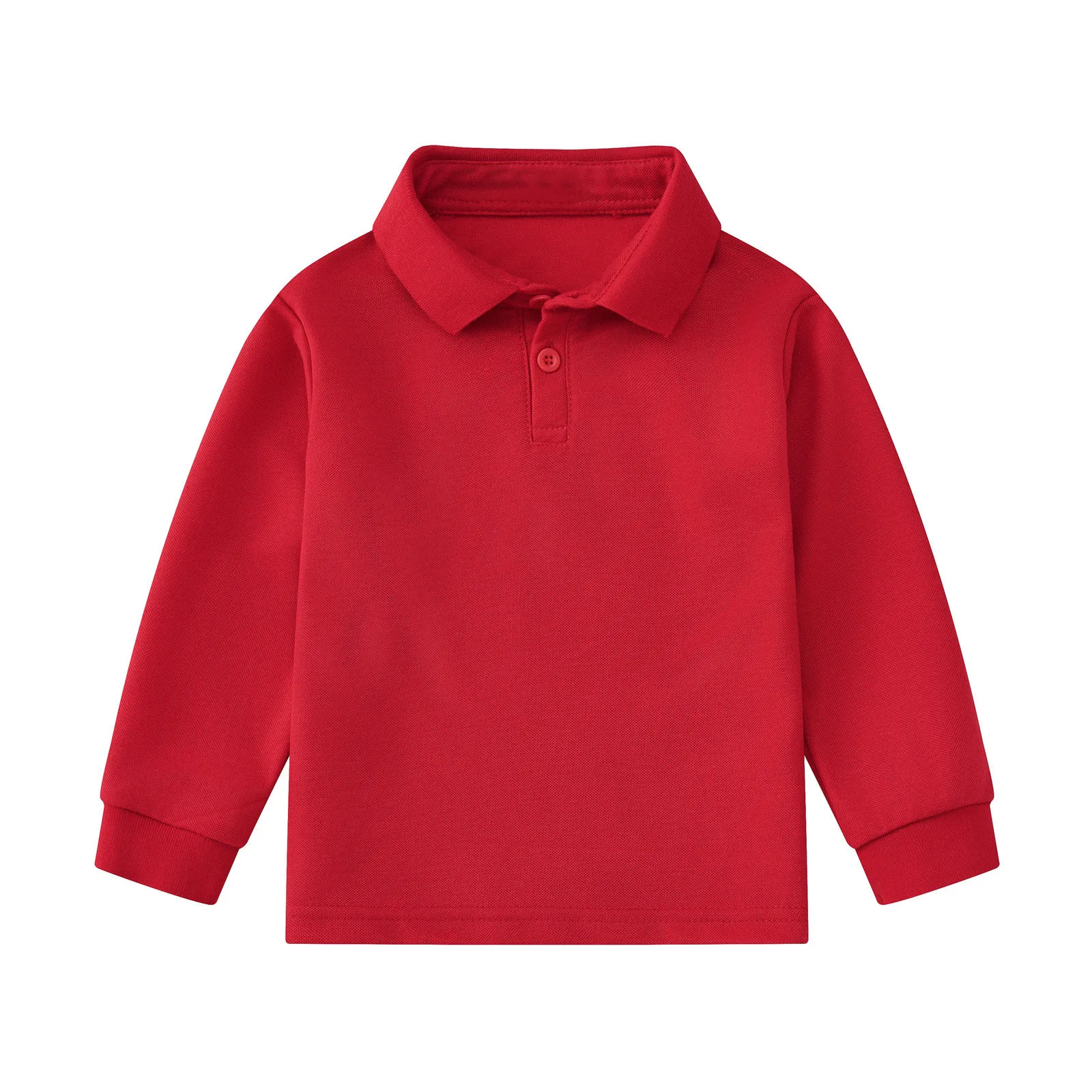 Ages 3-8 Spring Autumn Boys\' Long Sleeve Casual Solid Color Cotton T-shirt Children\'s Stylish Outdoor POLO Shirt Top for Kids