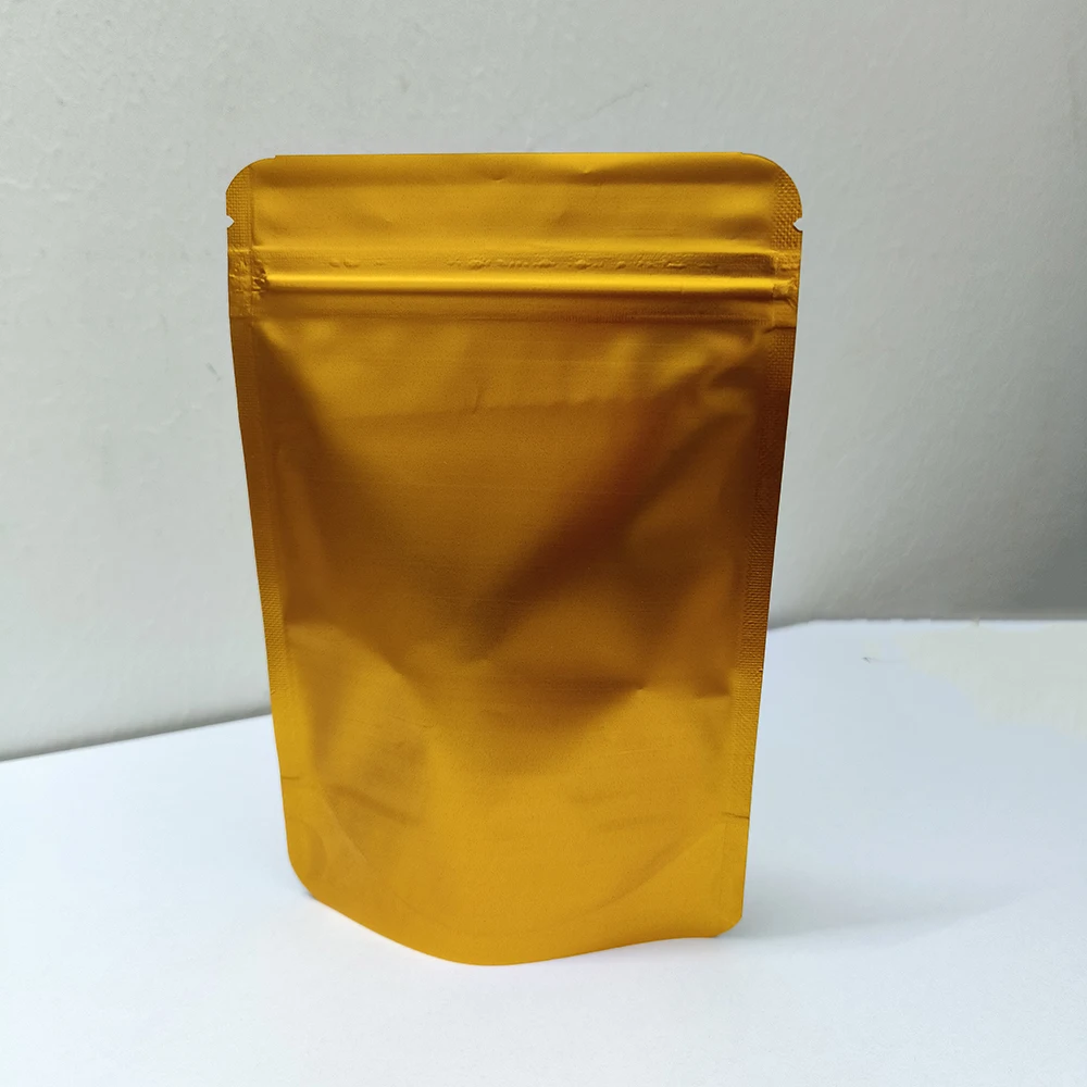 Various Sizes 50pcs Matte Green/ Blue/ Gold/ White/ Black Aluminum Foil Plastic Ziplock Packaging Bags Stand Up Zip Lock Pouches