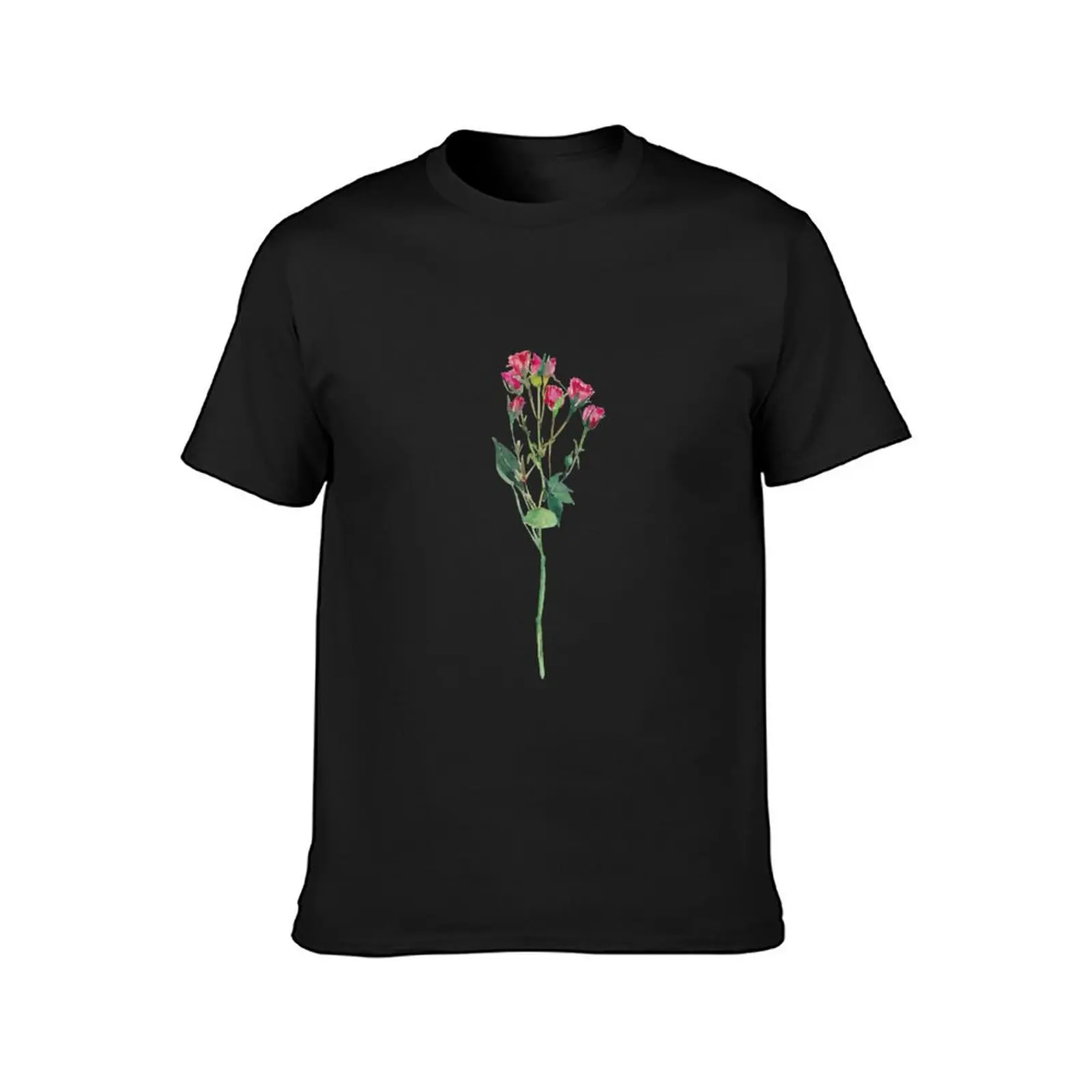 Red Watercolor Loose Roses T-Shirt plus sizes quick drying sports fans t shirts for men pack