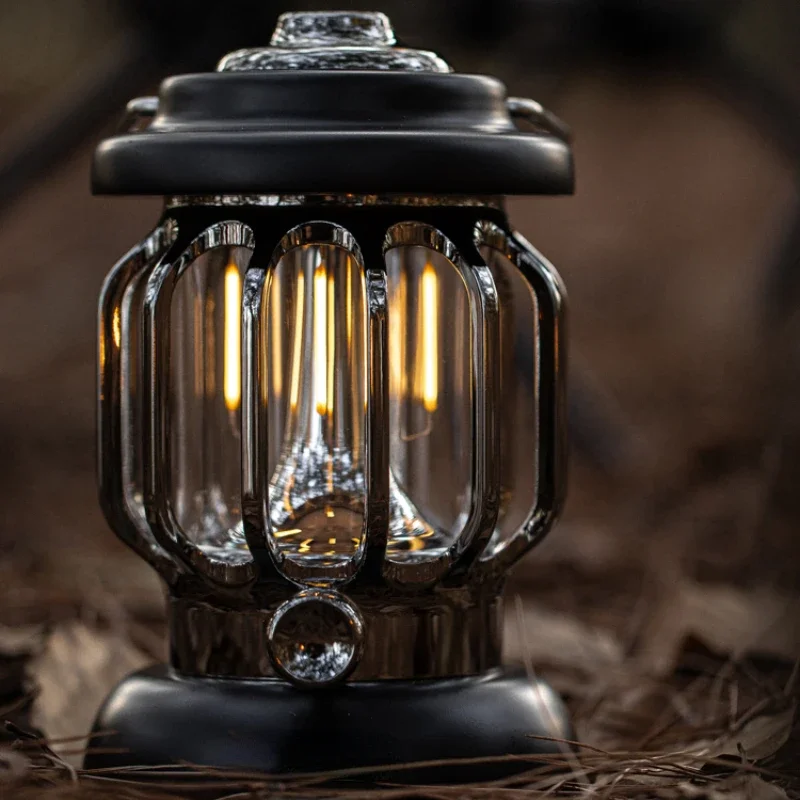 Camping Lantern Retro Barn Lantern Outdoor Tent Light Lighting Campsite Lamp Portable LED Light Rechargeable Camping Ambience