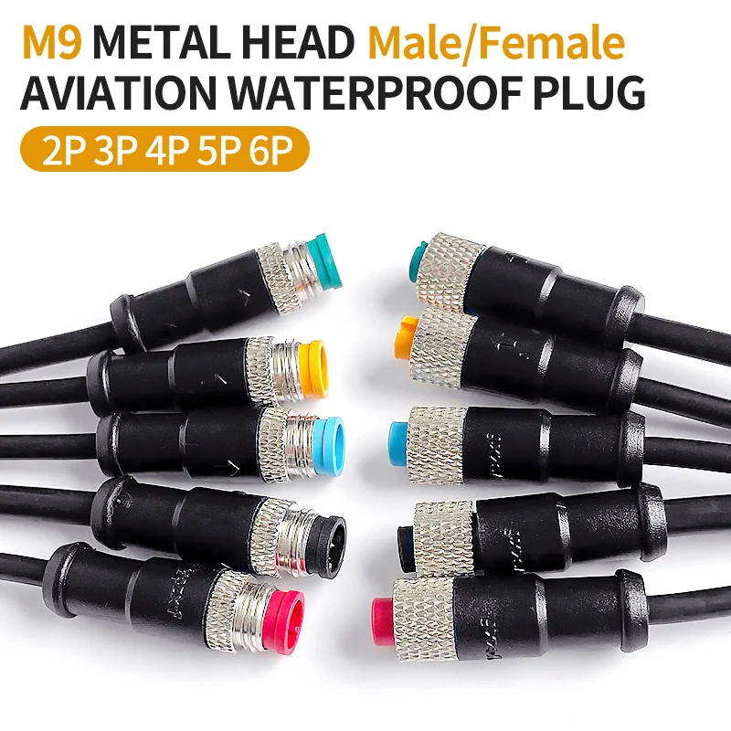 

5/20PCS M9 2 3 4 5 6 Pin DC Electric Bicycle Butt Joint Plug waterproof female male Connector Wiring Scooter Brake Cable 20CM