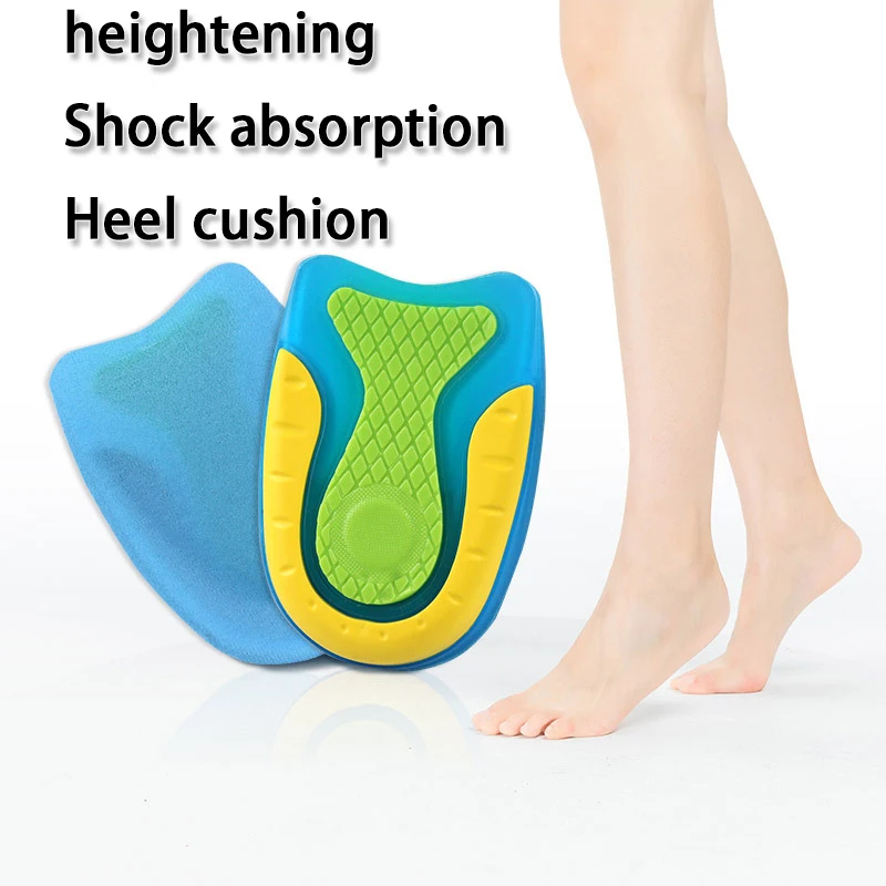 Silicone Heels Insoles Shock Absorbing Shoes Pads Plantar Fasciitis Heel Protectors Foot Pain Relief Gel Cushion Self-Adhesive