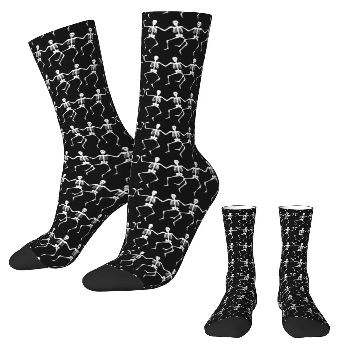 

Spooky Halloween Print Stockings Girls Dancing Skeletons Socks Quality Casual Socks Winter Climbing Non Slip Graphic Socks Gift