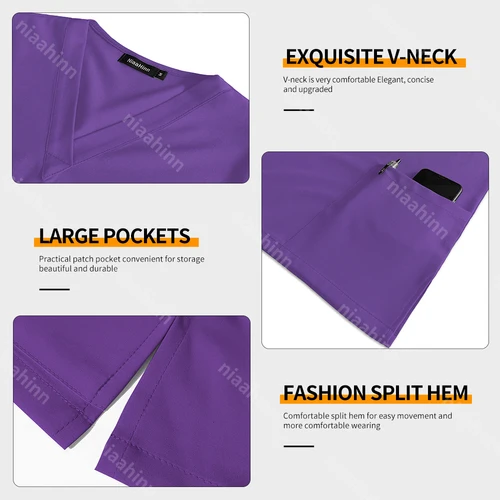 Imagen 2 del producto Ropa quirúrgica para Hospital, uniforme médico, conjunto exfoliante para mujer, accesorios para médico y enfermera, conjunto exfoliante para clínica Dental, ropa de trabajo para salón de belleza