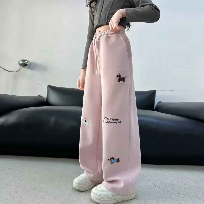 RAISE YOUNG 4-14 Jahre Mädchen-Sweathose mit Seitenstreifen, Junior-Sporthose mit Elastischem Bund, Schulmädchen-Gerade Hose mit Hundemotiv – Detail 17