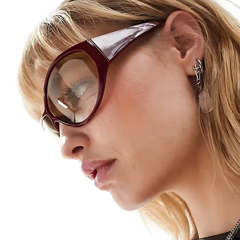 Moda Punk gogle Y2k luksusowe markowe okulary przeciwsłoneczne damskie owinięte okulary przeciwsłoneczne 2000'S odcienie okulary UV400 okulary damskie