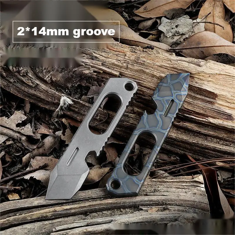 100mm EDC Titanium Alloy Crowbar Hand Tools Outdoor Camping Self-defense Gear Multifunction Bottle Opener With 2*14mm Grooves