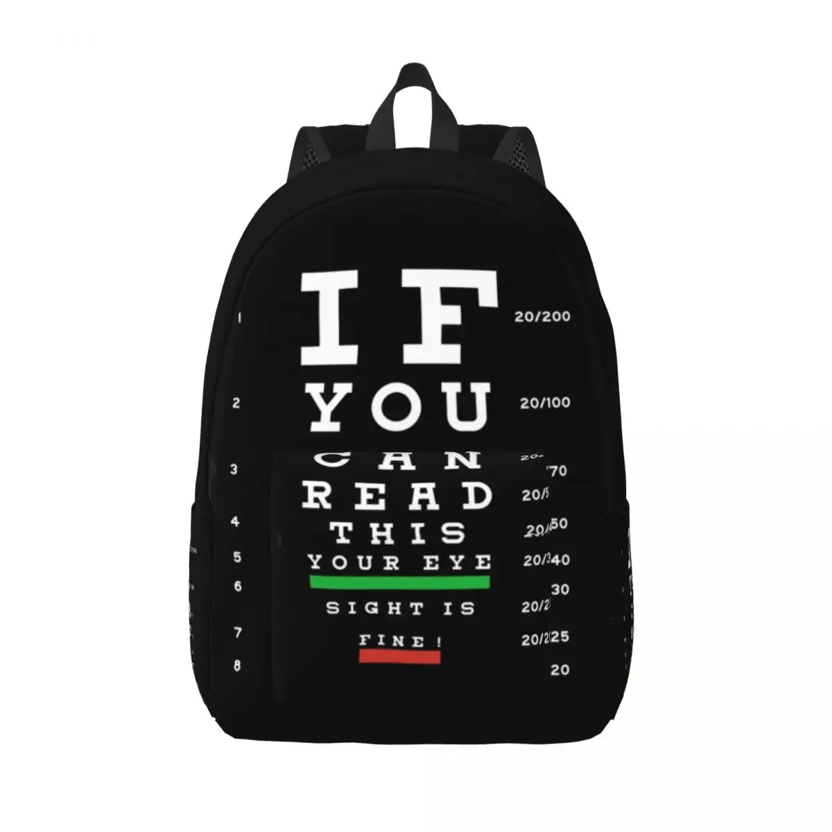 Optician Eye Test Exam Laptop Backpack Women Men Basic Bookbag for School College Student Myopia Chart Bags