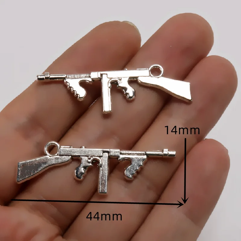 1pack  Silver Plated Mix Retro Firearms Rifles Submachine Guns Pistols Alloy Pendant DIY Charms Necklace Jewelry Crafts Making