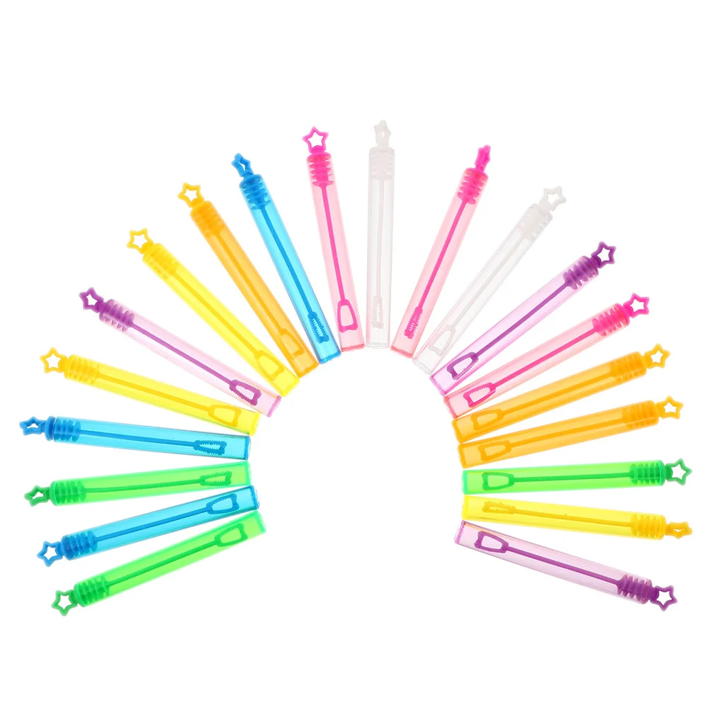 30pcs Empty Bubble Wands Star Shaped Colored Plastic Refillable Tubes For Kids Outdoor Party Favors Goody Bags Bubble Wand