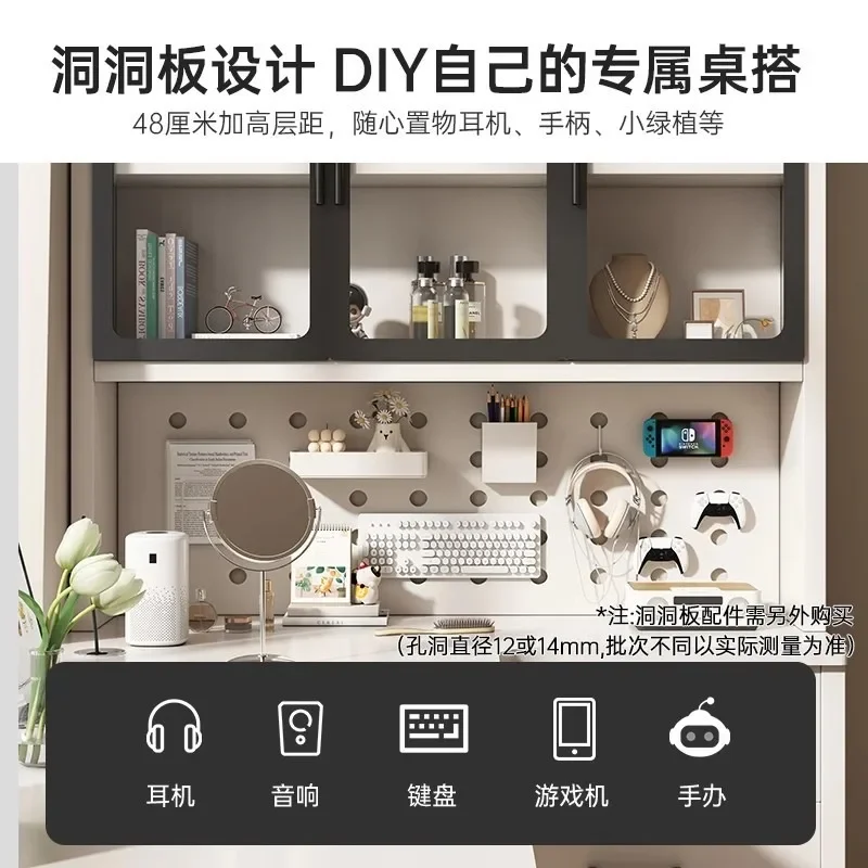 Desk bookshelf integrated table corner computer desktop home student study bedroom girls hole