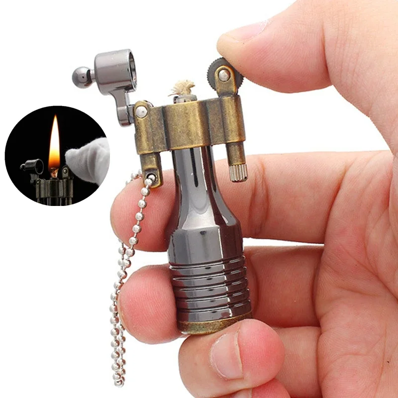 Creative Wine Bottle Kerosene Lighter Personality Old-Fashioned Grinding Wheel Open Flame Lighter Cigarette Lighter