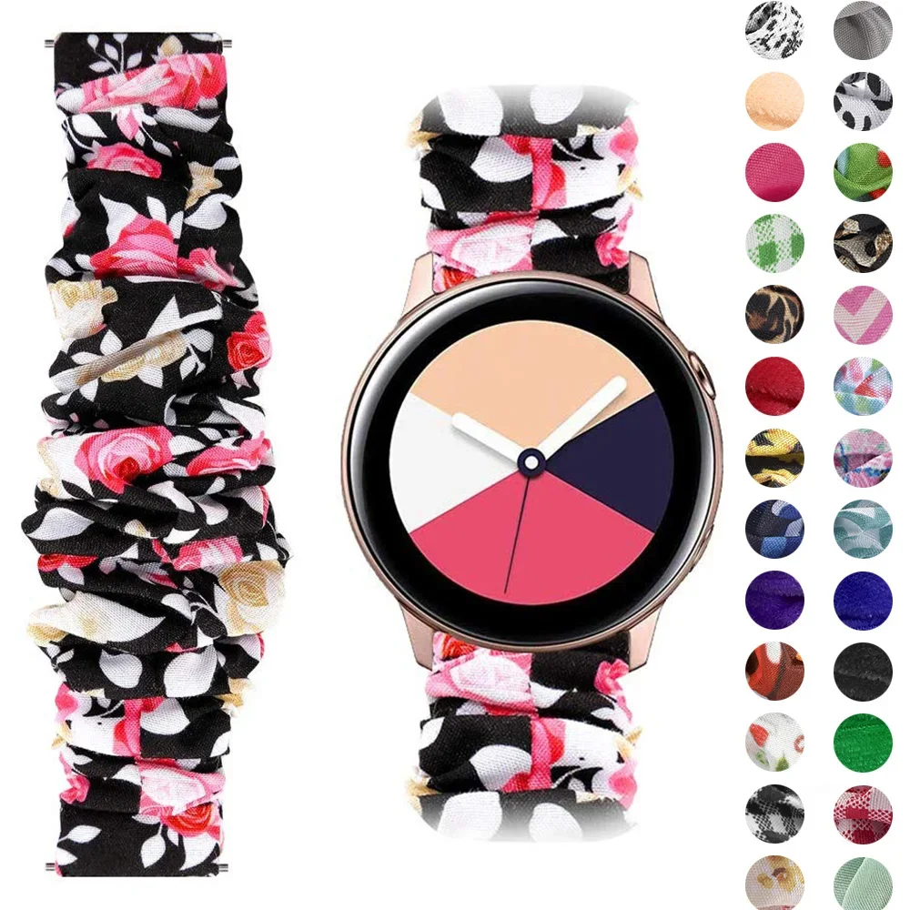 20 22mm Scrunchies Elastic Watch band For samsung galaxy watch 46mm active 2 42mm huawei watch GT2 Strap gear s3 amazfit bip