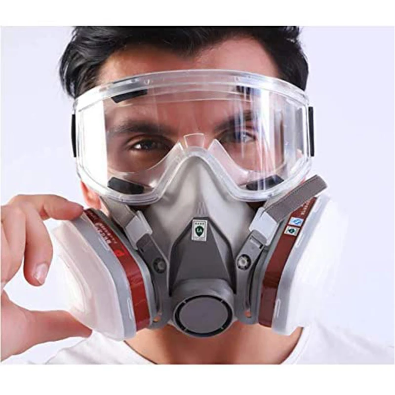 6200 respiratore chimico a mezza faccia antipolvere verniciatura industriale maschera antigas a spruzzo con occhiali protettivi antiappannamento