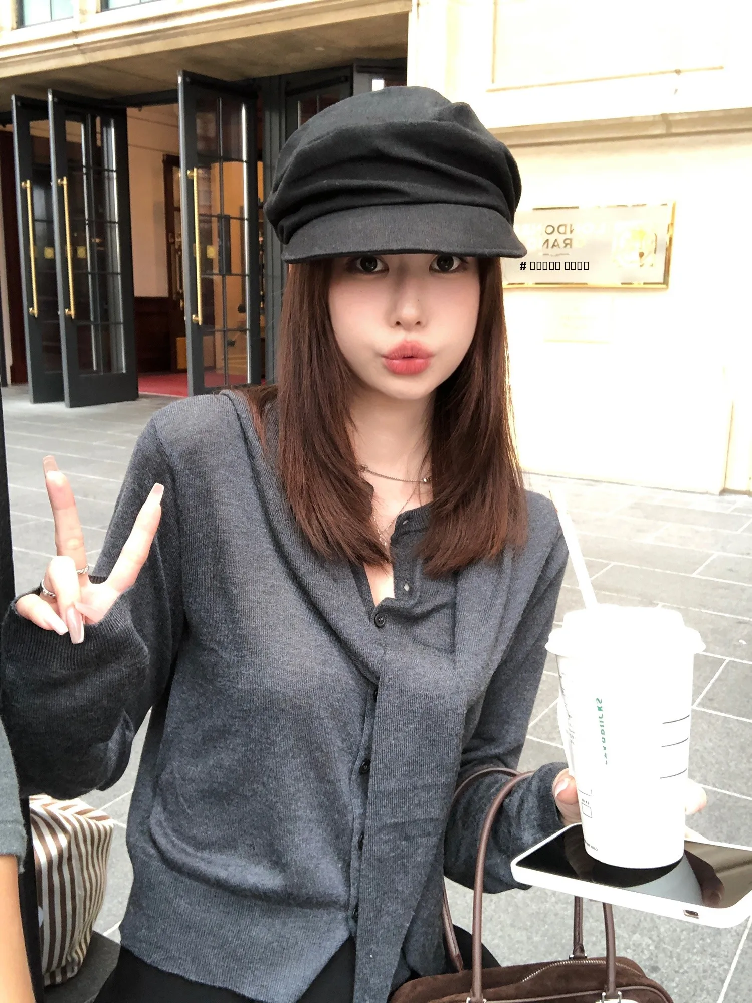 

Kong lü Women's Loose Long Sve Knitted awl ey Slimming Top Korean Sle Comfortable Soft Nylon Acrylic Wool Blend